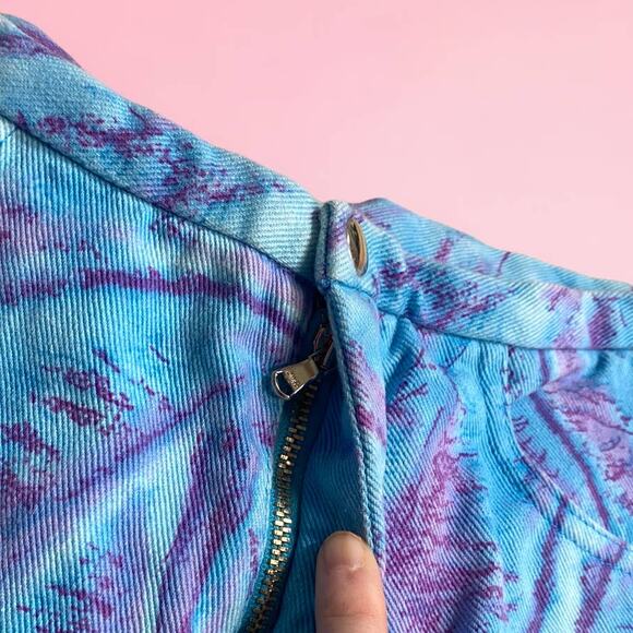 Iceberg RARE Vintage Denim Jeans Blue Purple Tie Dye Cotton Baggy Jeans Size 52 - Picture 7 of 9